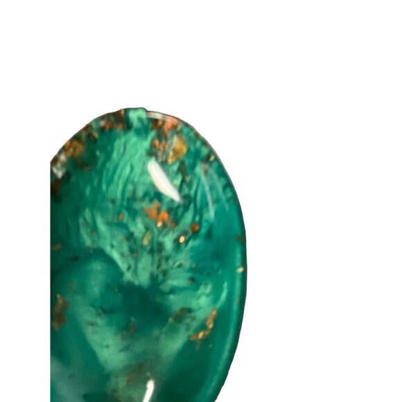 Handcrafted Green & Gold Resin Soap Dish - Unique Modern Home Decor - Picture 7 of 12